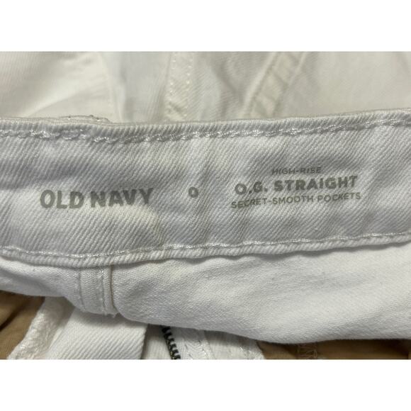Old Navy High Rise OG Straight Women's White Cuffed Denim Jean Shorts Size 0 - Picture 4 of 5